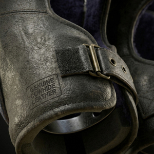 Genouillères de protection en cuir véritable bleu-noir, rembourrées, réglables, légères et robustes, pour l'entraînement sportif et le MMA - Product Image 5