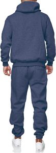 Ensemble de survêtement personnalisé en coton et polyester 420 GSM pour homme, sweat à capuche zippé et pantalon de jogging, couleur verte, broderie, vêtements de sport haut de gamme - Product Image 3
