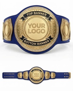 Ceinture de championnat de lutte et de boxe personnalisée en cuir doré avec plaques latérales ornées de pierres, ceinture de championnat personnalisée, sur mesure - Product Image 3