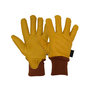 Guantes de Trabajo de Cuero con Puño Tejido Antideslizante, Duraderos, de Uso General, Guantes de Seguridad - Product Image 3