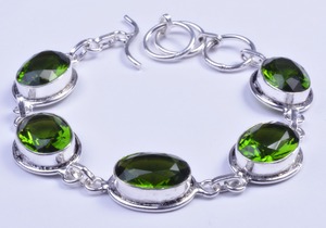 925 Sterling Silver Gemstone Bracelet, Faceted Crystal Gemstone Silver Jewelry, Antique Oxidized Jewelry Supplier wholesaler - Product Image 5