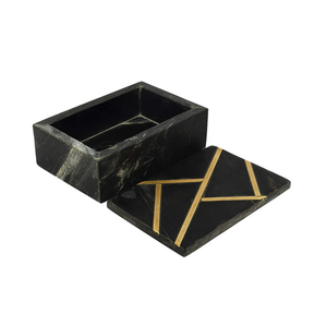 Caja de joyería de mármol hecha a medida con diseño exclusivo y pomo de latón, caja de mármol para cosméticos, almacenamiento para sala de estar y oficina a bajo precio. - Product Image 6