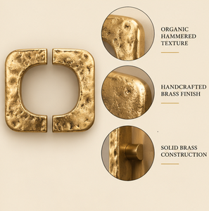 Poignée de porte texturée en forme de C, finition or antique, poignée de meuble distincte, quincaillerie de mobilier pour intérieurs modernes - Product Image 4