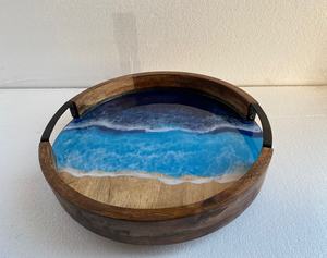 Plateau rond en bois de manguier - Product Image 1