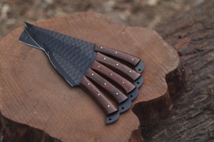 Custom Five-piece Handmade Carbon Steel Straight Edge Kitchen <b>Knife</b> <b>Set</b> Chef Ambidextrous Professional Cooking Durable <b>sharp</b> - Product Image 4