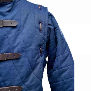Gambesón Medieval Hecho a Mano de Alta Calidad para Hombre, Largo, con Mangas Completas, Correas de Cuero, Acolchado de Algodón, para Halloween, Pascua y Fiestas - Product Image 3
