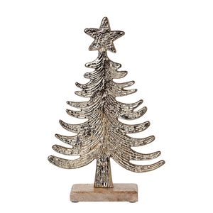 Ornement de Noël au design élégant avec base en métal et en bois, pour décoration festive, décoration d'étagère, ou pour offrir. - Product Image 3