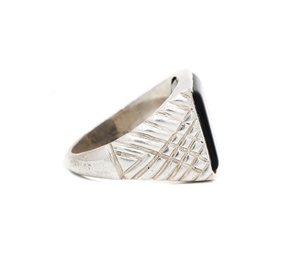 Wholesale 925 Sterling Silver Square Natural Black <b>Onyx</b> Gemstone <b>Signet</b> <b>Ring</b> Textured Bold Men's Statement Fine Handmade Jewelry - Product Image 2