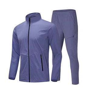 Veste de course d'hiver légère anti-rides de haute qualité, ensemble deux pièces zippé, pantalon de survêtement en nylon pour l'entraînement, tenue de jogging, survêtements - Product Image 1