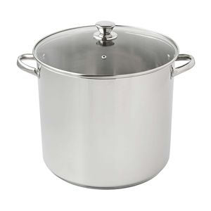 Stainless Steel 20 Quart <b>Stock</b> <b>Pot</b> <b>with</b> Glass <b>Lid</b> 5L Large Soup <b>Pot</b> 304 Steel Double Handle - Product Image 1