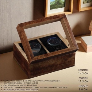 AHTE MANUEXPO UR-065 Wooden Watch Box for Men Antique Wood Crafted 6-Slot Watch <b>Display</b> <b>Case</b> Storage Organizer Anniversary Gift - Product Image 1