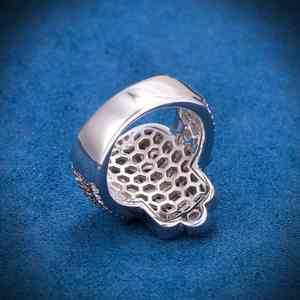 Anillo de Moissanita con Forma de Mano para Mujer, Chapado en Oro Blanco, Joyería de Lujo Estilo Hip Hop, Tendencia de Moda, Avira Jewels - Product Image 4