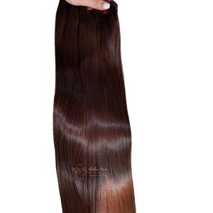 Extensiones de cabello humano crudo de encaje HD a precio de fábrica de lujo, producto superior de la mejor calidad, paquete de trama Genius de pelo liso de hueso barato - Product Image 1