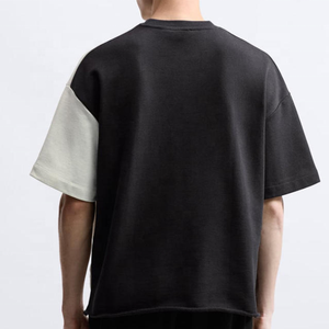 เสื้อยืดผู้ชายคุณภาพสูง ผ้าฝ้าย 100% แบบสั่งทำพิเศษ ไซส์ใหญ่พิเศษ สองสีเข้าชุด ทรงหลวม ออกแบบสำหรับออกกำลังกาย แขนครึ่งตัว - Product Image 2