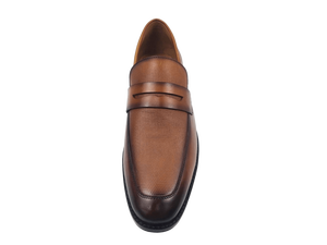 Mocasines de Cuero Marrón para Hombre, Punta Redonda, Sin Cordones, Zapatos de Oficina y Carrera, Suela de Goma Acolchada - Product Image 2