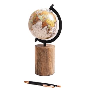 CALVIN HANDICRAFT''Base en bois moderne éducative et arc en métal Globe rotatif de bureau moderne - Product Image 1