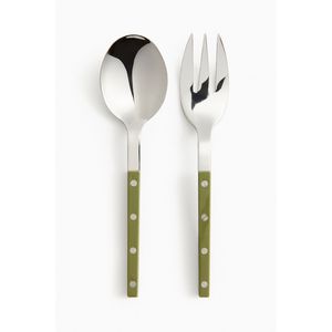 Stainless Steel <b>Salad</b> Servers Set with Cream Handles Dishwasher Safe Eco-Friendly Custom Color <b>Salad</b> <b>Spoon</b> Fork for Dining Use - Product Image 5
