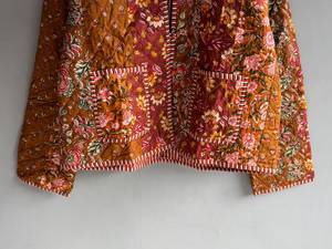 Veste matelassée en coton pour femme, motif floral, col mandarin, manches longues, longueur normale, poche plaquée, cadeau pour elle - Product Image 5