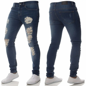 Best Selling <b>Men's</b> High & Mid <b>Waist</b> Stretch <b>Jeans</b> Trendy Designer's Ripped Denim Wholesale Price Breathables Blank Stretch Pants - Product Image 3