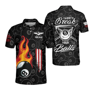 Camisetas de billar personalizadas para equipos de billar con impresión digital 3D por sublimación, camiseta de polo de billar para hombre - Product Image 2