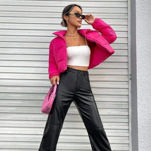 Long sleeves <b>Women</b> Cropped <b>Padded</b> Jacket <b>Women's</b> Short Puffer <b>Coat</b> Casual layering Custom Logo Clothing Supplier <b>Women</b> Clothing - Product Image 1