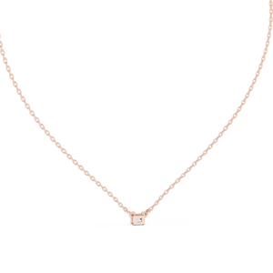 Colgante de Diamante Cultivado en Laboratorio con Corte Esmeralda de Lujo en Oro Rosa de 14K para Mujer S VIRVADIYA - Product Image 5