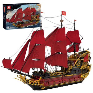 Blocs de construction de bateau pirate des Caraïbes, perle noire, Queen Anne's Revenge, film, mini briques à assembler, jouets pour enfants, cadeau - Product Image 1