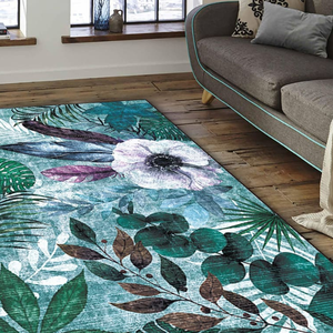 Alfombra de Poliéster de Alta Densidad con Patrón Abstracto, Fabricada a Máquina, Antialérgica, Antideslizante, Fácil de Limpiar, Duradera y Segura para Niños - Product Image 2
