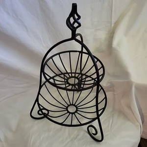 Premium 2 Tier Wire Bowl Kitchen Organizer Basket For Countertop Fruit <b>Storage</b> With Strong Metal Frame - Product Image 1