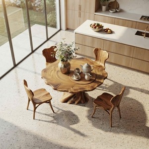 Modern Luxury Designer Handmade Customizable <b>Round</b> Natural Wood <b>Dining</b> <b>Table</b> <b>for</b> Home Villa Apartment Restaurant - Product Image 4