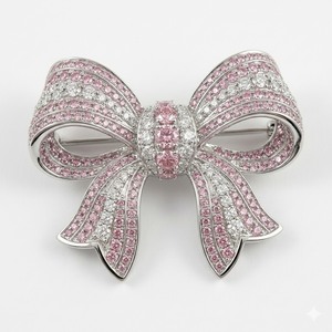 เข็มกลัดโบว์คริสตัลดีไซน์หรูหราประดับเพชรพลอยสำหรับผู้หญิง - Product Image 3