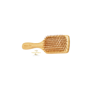 Brosse à cheveux en bambou écologique avec poils naturels pour des soins capillaires durables - Product Image 3