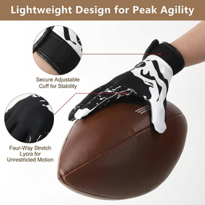 Gants de sport professionnels personnalisés de qualité supérieure avec logo antidérapant, respirants, à doigts entiers, pour le football américain - Product Image 4