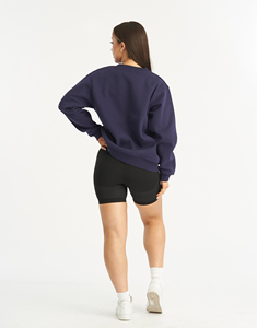 เสื้อสเวตเชิ้ตคอกลมแขนยาวสีพื้นผ้าถักเนื้อฝ้ายใส่สบายระบายอากาศได้ดีสำหรับฤดูใบไม้ร่วง ขายส่ง - Product Image 5