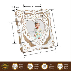 Made in India <b>White</b> Distress Finished 100% Natural Solid Mango Wood Photo <b>Frame</b>/ Wooden Picture <b>Frames</b> for Home Decor Use - Product Image 3