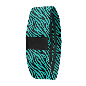 Teal Zebra Print Resistance Band For Exercise With Black Closure Comfortable <b>Elastic</b> Hip Band For Glutes Training - Product Image 3