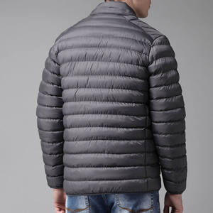 Custom Nylon Puffer Jacket 350gsm Boxy Fit <b>Mens</b> Wholesale for Streetwear Brands Custom Logo Branding - Product Image 4
