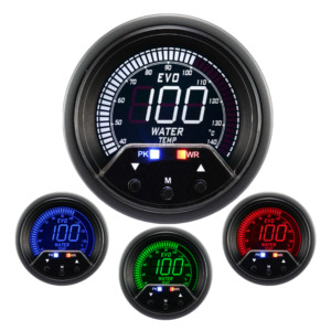60 มม.ไฟฟ้า LCD ดิจิตอลอุณหภูมิน้ํา 4 สี 1 เกจสําหรับรถยนต์