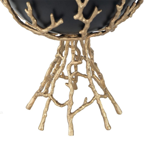 Ensemble de bols en métal noir de luxe avec support en forme de branche, élégante coupelle à fruits sur piédestal pour la décoration moderne de la maison et des hôtels - Product Image 5