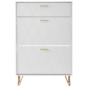 Mobiletto Portascarpe Autoportante per Ingresso con 3 Cassetti Ribaltabili per Tacchi e Stivali, Scatole e Organizzatori per Scarpe - Product Image 1
