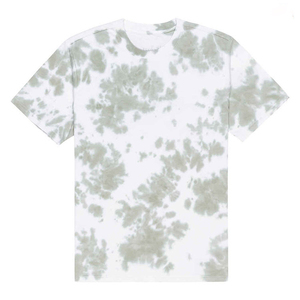 Camiseta de Manga Corta para Hombre, Cuello Redondo, Tie-Dye, Corte Regular, Informal, de Punto, de Algodón, Estampada, Blanca y Verde - Product Image 4