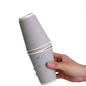 Gobelets à café jetables en papier synthétique, isolés, à paroi ondulée, couleur et taille personnalisées, vente en gros - Product Image 3