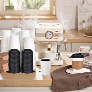 Lot de 100 gobelets en papier jetables de 12 oz avec couvercles et manchons pour café, chocolat chaud, thé, jus – Idéal pour les boissons à emporter - Product Image 3