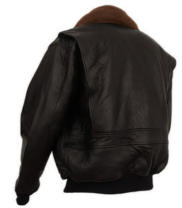Veste bomber aviateur MICAH Premium marron foncé G-1 avec col en peau de mouton marron - Product Image 2