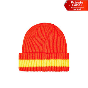 Private Label Custom Logo Beanies <b>Cap</b> Jacquard Knit Winter Hat OEM Custom Embroidery Beanies <b>Cap</b> <b>Plain</b> and Patterned Cuff - Product Image 1