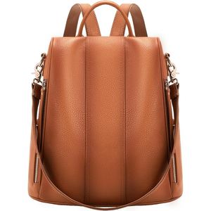 Genuine Goat Leather <b>Backpack</b> For <b>Women</b> Stylish Casual <b>Travel</b> Office School Bag Lightweight Comfortable Wear - Product Image 2