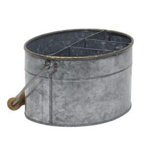 Soporte para Cubiertos de Metal Galvanizado, Organizador de Cubiertos, Estante para Utensilios de Cocina de Hierro, Soporte Redondo para Utensilios con Asa - Product Image 3