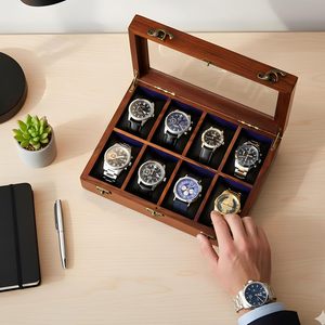 AHTE MANUEXPO UR-065 Wooden Watch Box <b>Storage</b> Jewelry Case Timepiece Display Luxury Indian Rosewood Organizer Handmade <b>Cushions</b> - Product Image 4