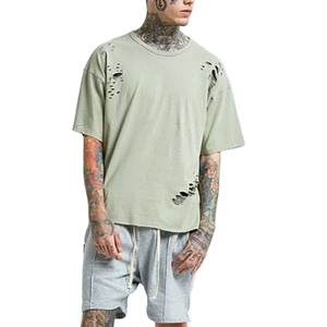 T-shirt Streetwear Vintage en Coton Délavé Grande Taille Imprimé Léopard Effet Vieilli Vente en Gros OEM - Product Image 1