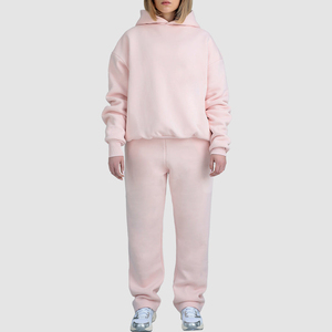 Conjunto Deportivo Personalizado para Mujer, 450 gsm, Felpa de Algodón, Estilo Holgado, Pantalones Deportivos Oversize - Product Image 3